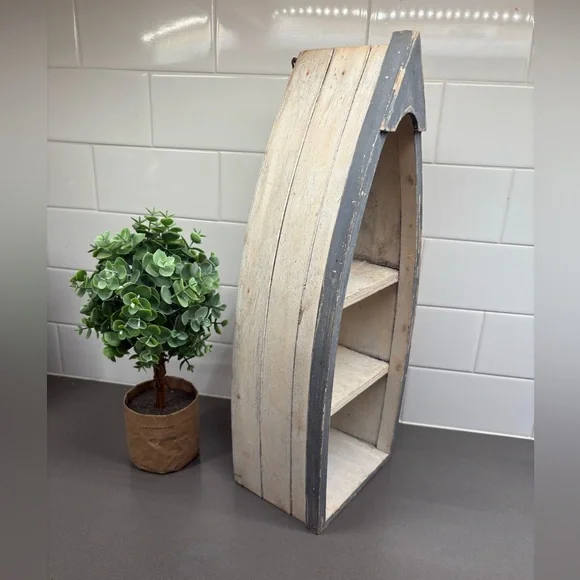 Antique Wooden Boat Shelf - Picture 2 of 4